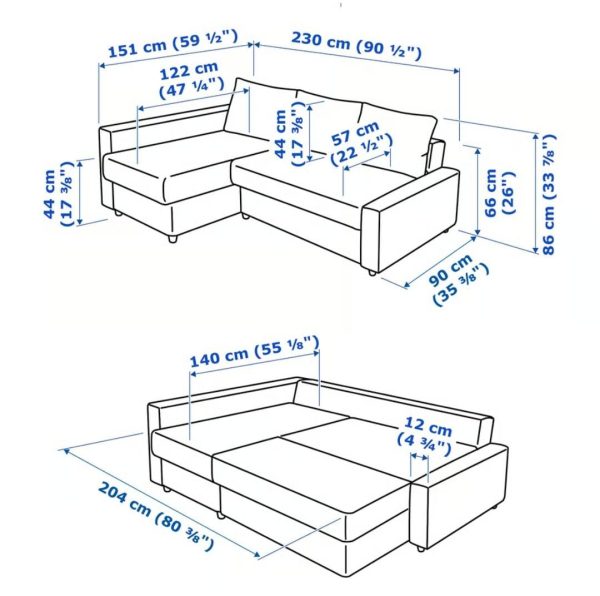 L Shape Sofa Cum Bed with Storage