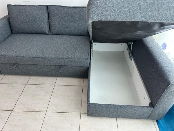 Three seater L shape sofa with storage